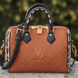 Louis Vuitton Tan and Black Satchel